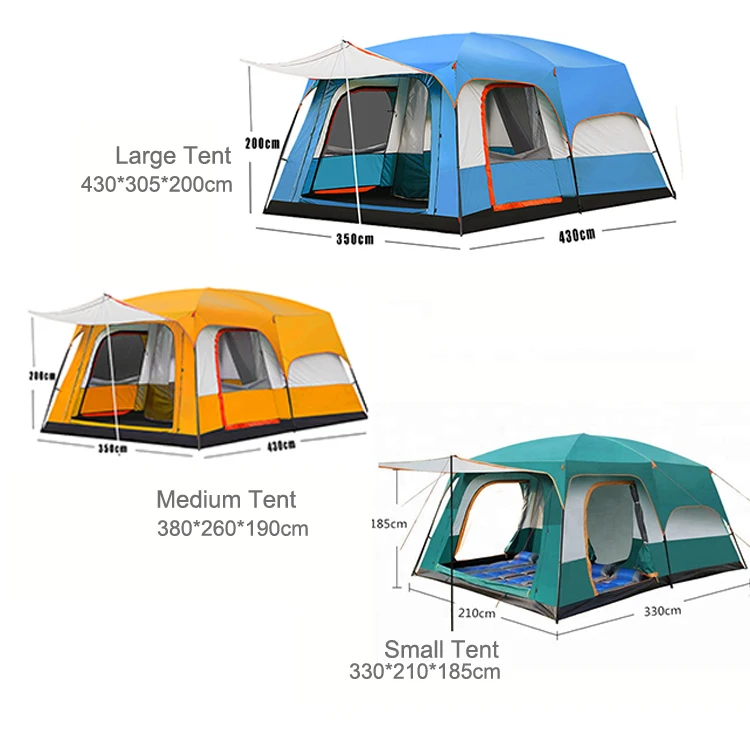 OEM Family Outdoor glamping Tent cabin 6-12 Person get together with Rainproof luxury camping tents from China manufacturer