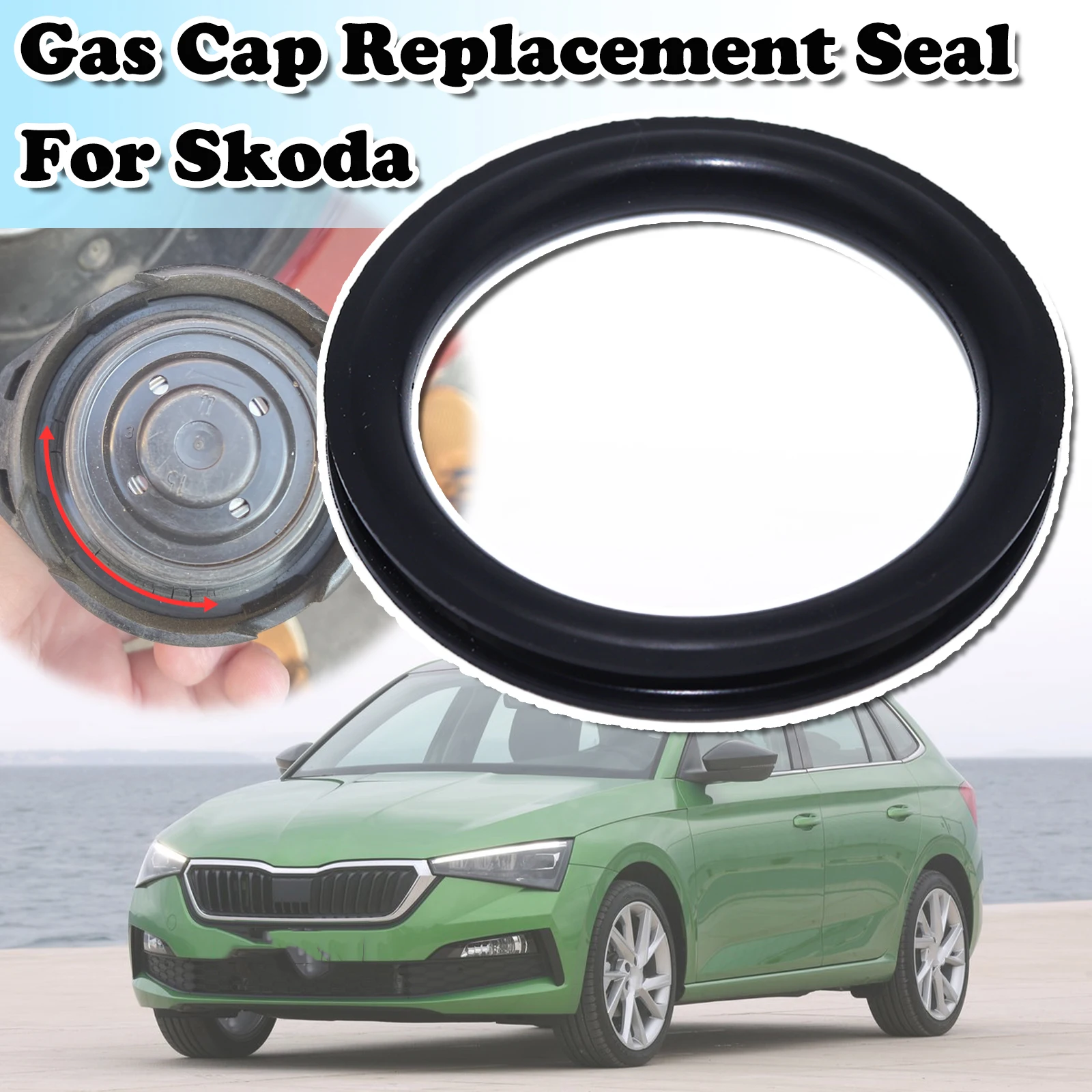 

For Skoda OCTAVIA Rapid Scala Slavia Superb Yeti Tank Cap Seal Fuel Tank Filler Neck Repair V Shape O-ring Rubber Gasket Washer