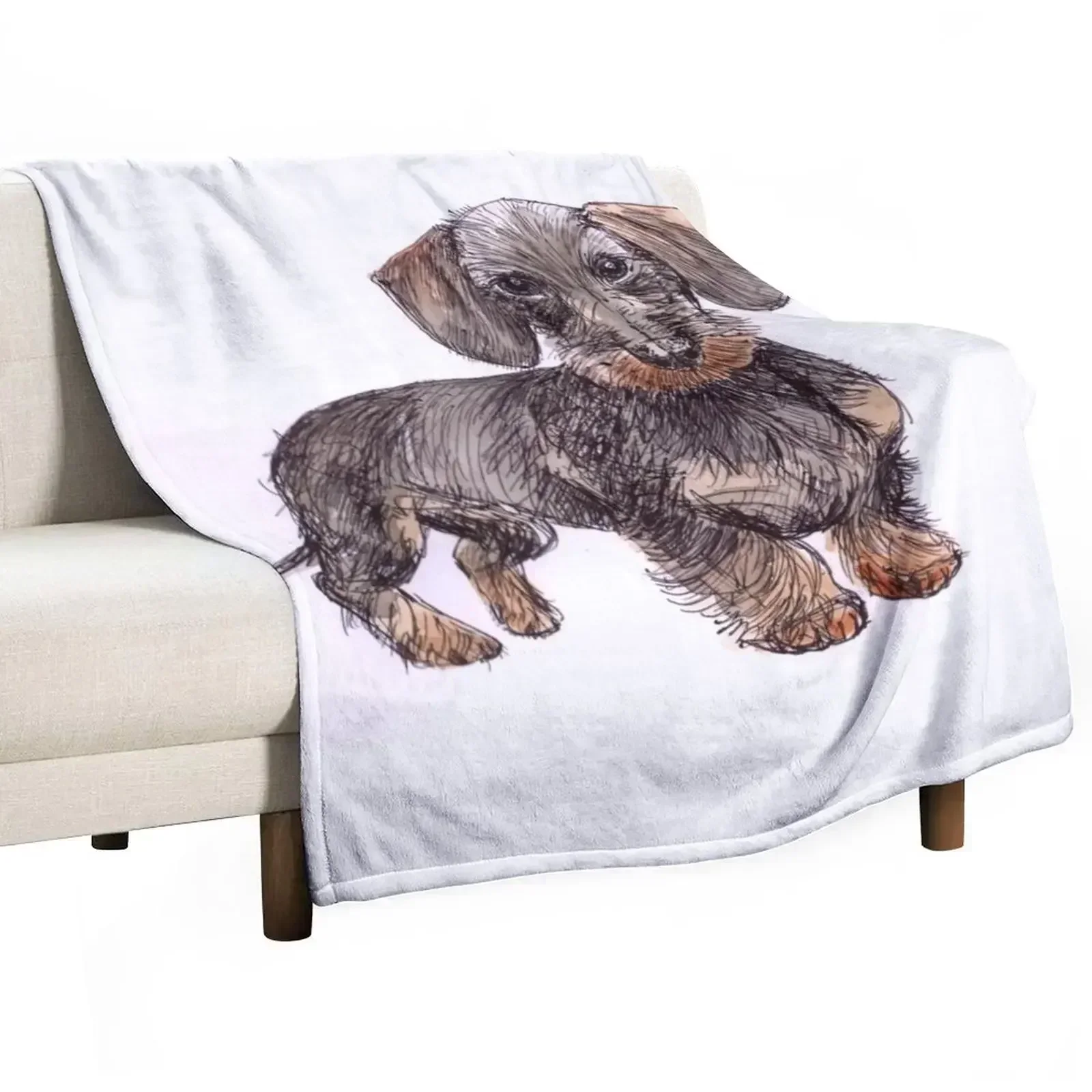 Wire Haired Daschund Throw Blanket Flannel Fabric Quilt Designers Blankets For Sofas Blankets