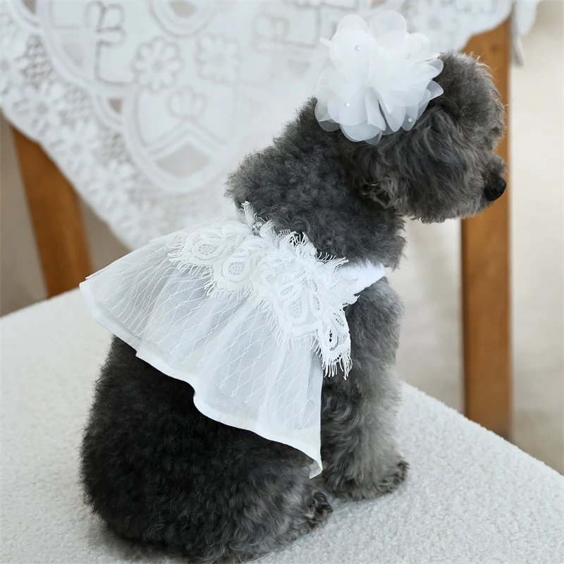 Vestido de flores para perros y niñas, vestidos de capas con