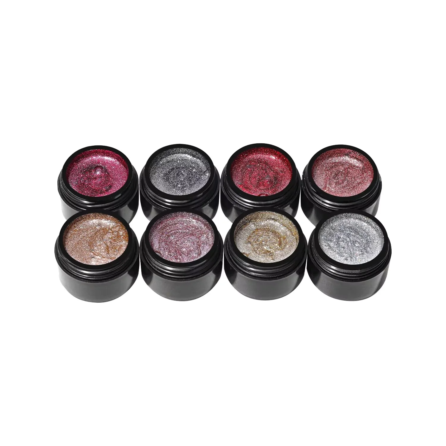 Vernis à ongles holographique à paillettes de 8 couleurs, ensemble de gel pour ongles de couleur française, adapté au bricolage à domicile et au salon professionnel