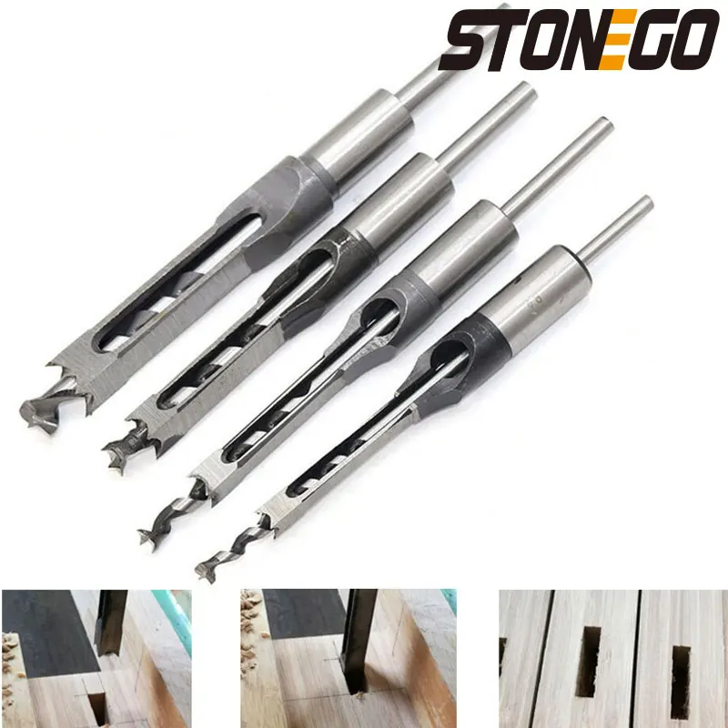 Square Hole Drill Bearing Steel Carpentry Square Hole Opener Square Tenon Drill Square Eye Drill Drilling Bit Angle Tenon Drill