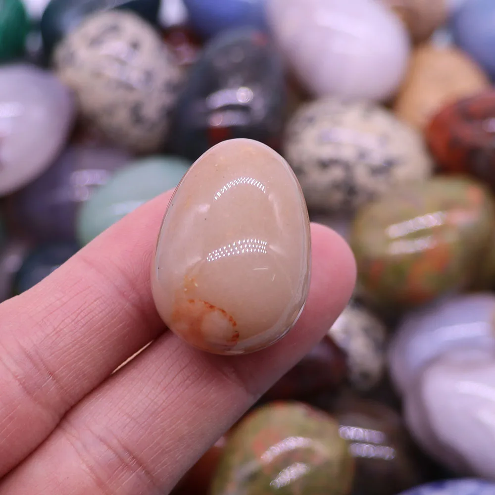 22x30mm Yoni Egg Healing Crystal Stone  Natural Quartz Chakra Reiki Energy Mineral Jewelry Specimen Easter Gifts Home Decor