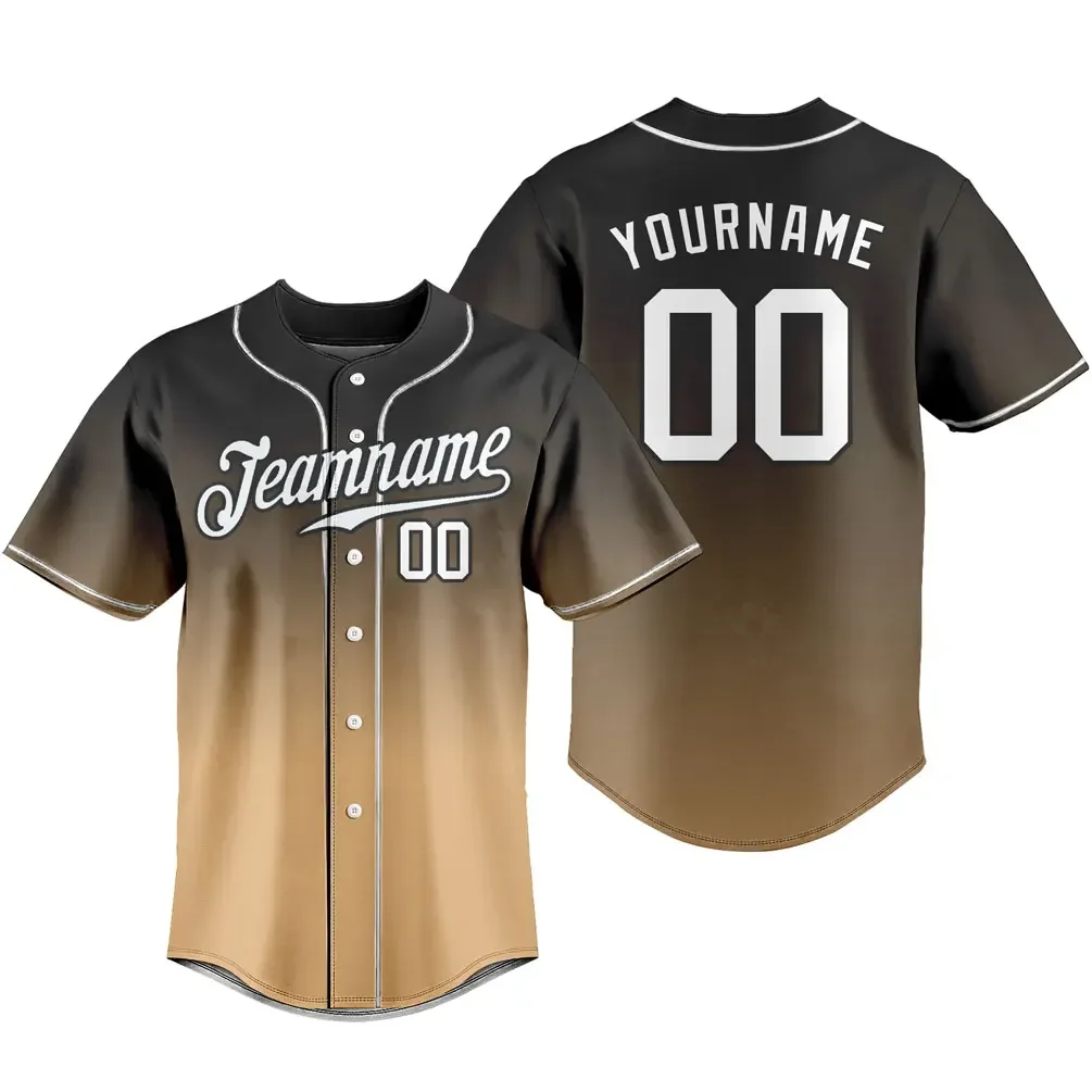 

Custom Gradient Baseball Jersey Full Buton Short Sleeve T-shirt Personalized Name Logo Number Adult Kids Training Uniform Unisex