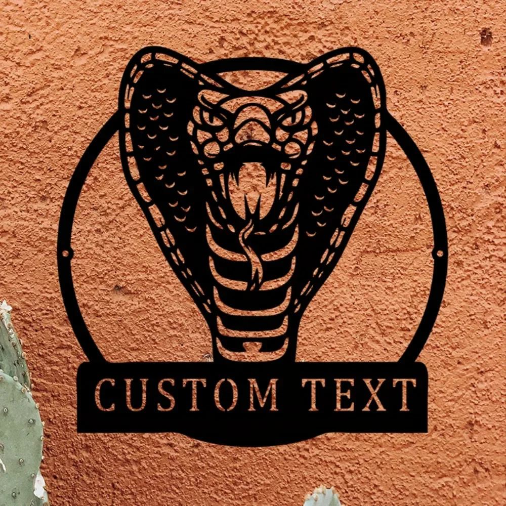 

1PC Distinct Custom Cobra Snake Metal Piece for Attention - grabbing Metal Snake Wall Decoration Suited Birthday Gift for Snake