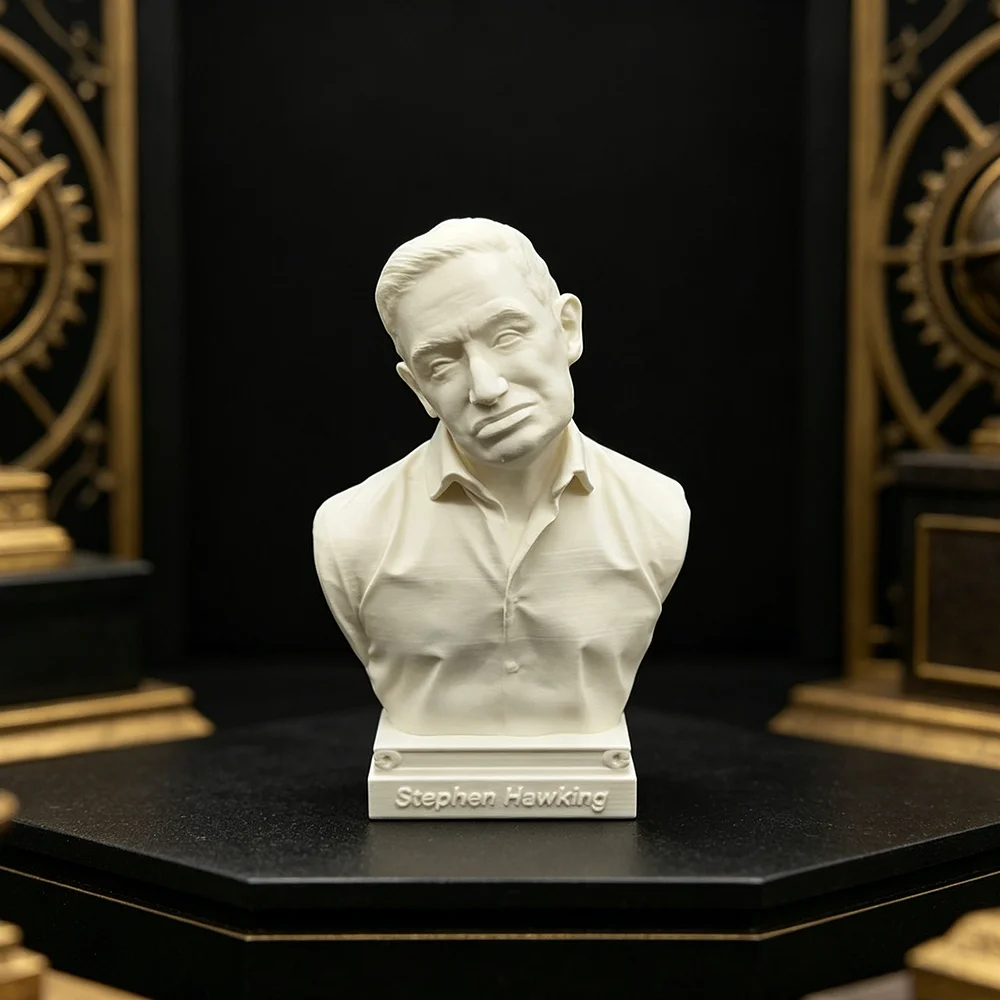 10cm/15cm/25cm Hawking Scientist 3D Printed PLA Statue Figurine Bust Model DIY Decoration Craft Gift