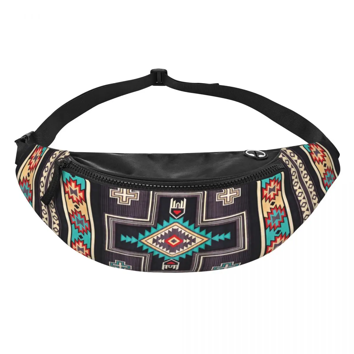 Native Southwest Navajo Mexican Ethnic Aztec Print Fanny Bag Customized Crossbody Waist Pack Men Women Running Phone Money Pouch