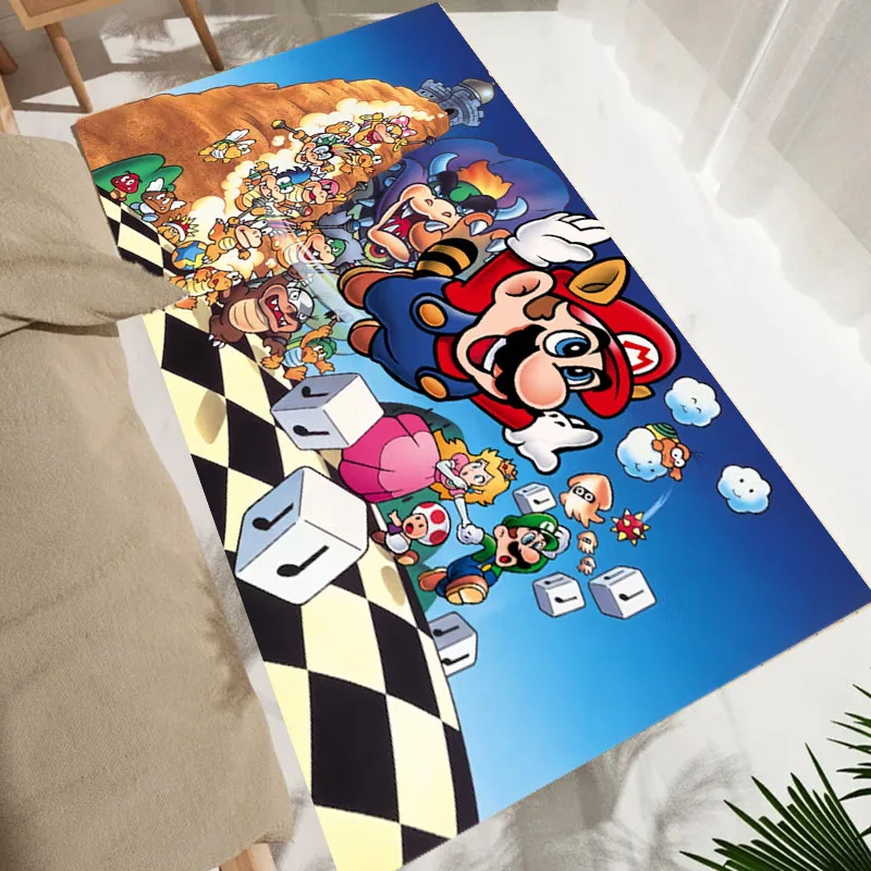 Cartoon S-Super M-Mario Bros Game Rug Area Carpet for Living Room Kids Bedroom Sofa Kitchen Hallway Decor Child Non-slip Mats view 4