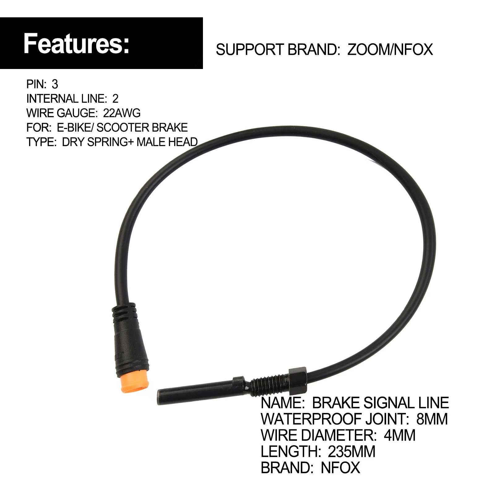 

Ebike Magnetic Induction Wire For NFOX Electric Bike Power Cut Off Brake Sensor Electric Vehicle Signal Cable E-bike Accessories