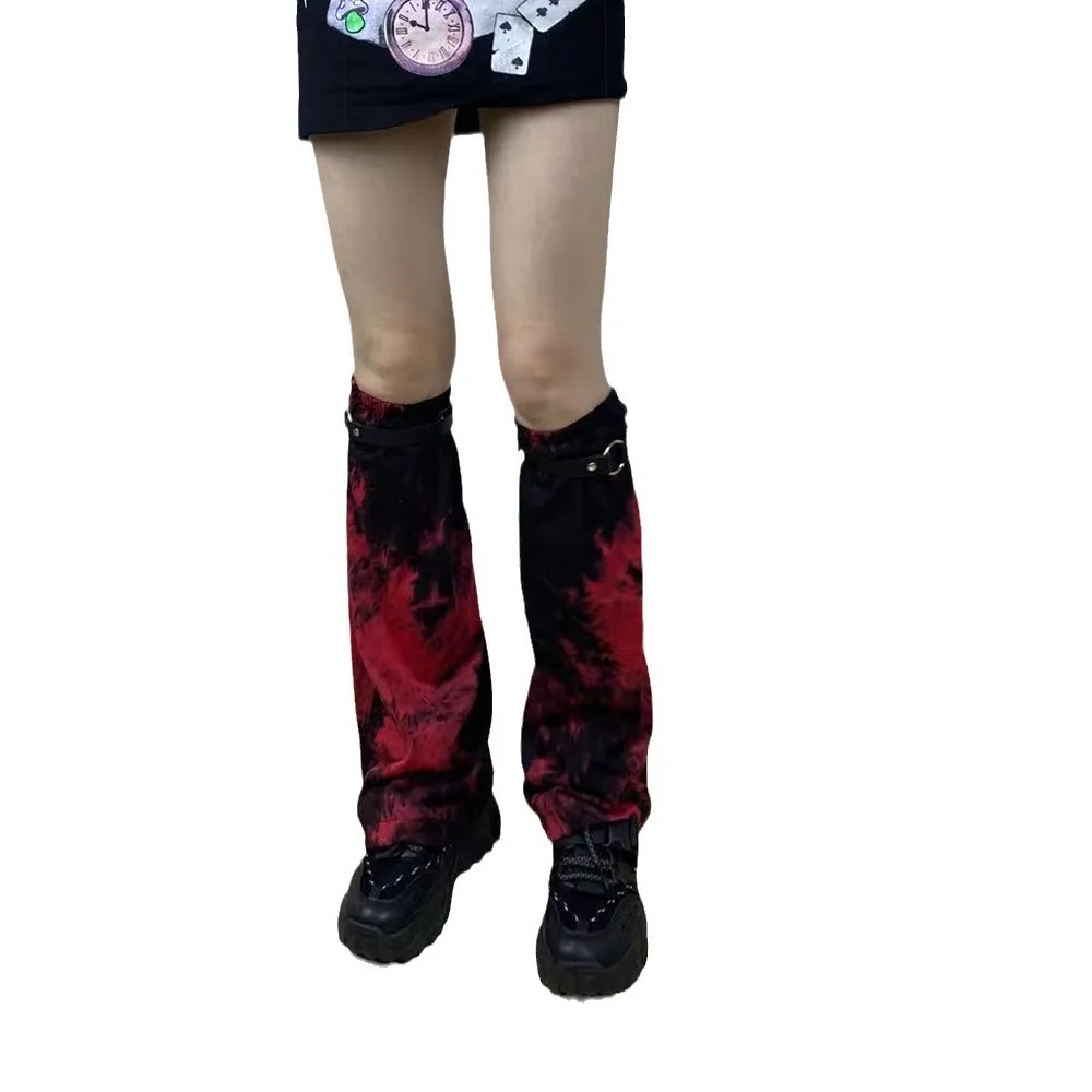 Goth Leg Covers Warmers JK Y2K Japanese Harajuku scaldamuscoli per ragazze calzini lunghi gotici Y2K Halloween Cosplay Heap Heap Socks