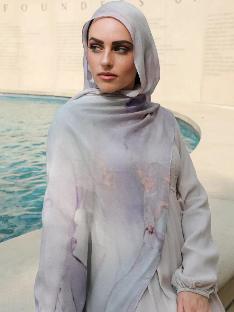 

Marble Print Modal Cotton Hijab Scarf Premium Shawl Headscarf Musulman Headband Islamic Headscarf Turban Islam Ramadan Hijabs