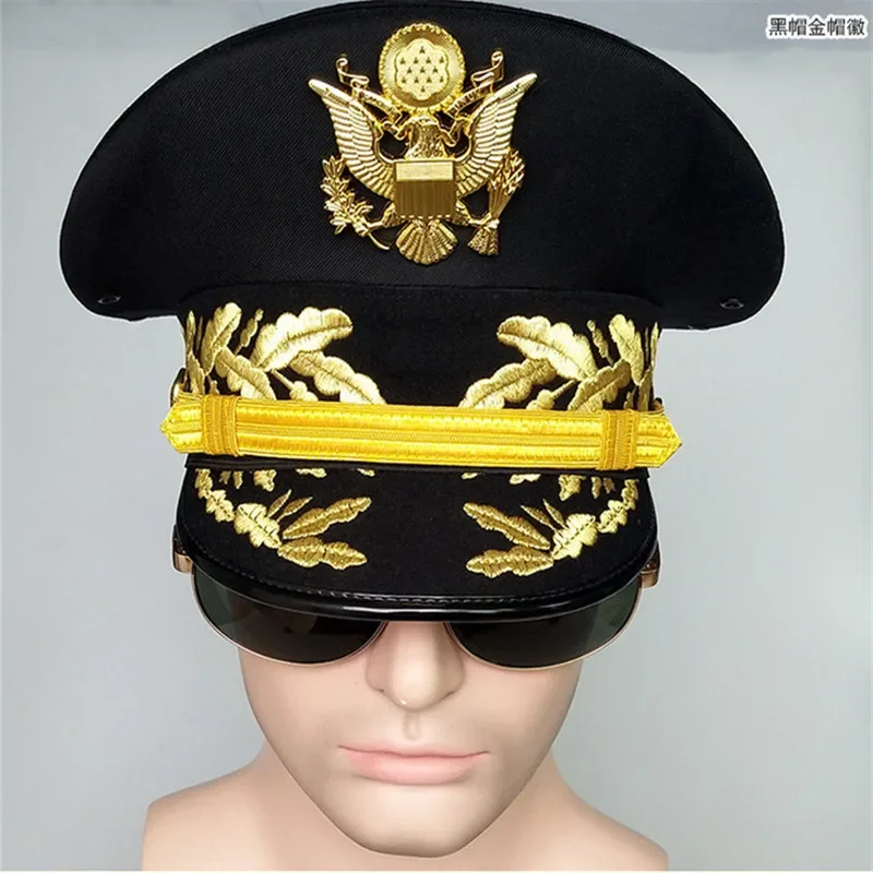 

American Officer Army Visor Hats Men Military Land Cap With The Eagle Emblem For Halloween Christmas Gift