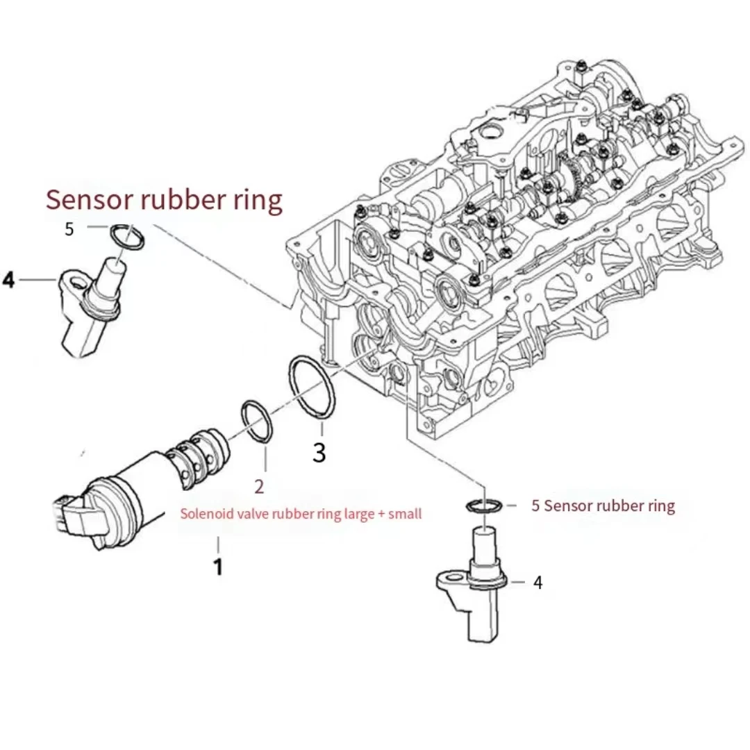 Sealing ring for BMW N46 E90 318 320 520 X1 X3 Z4 sensor and camshaft VVT solenoid valve