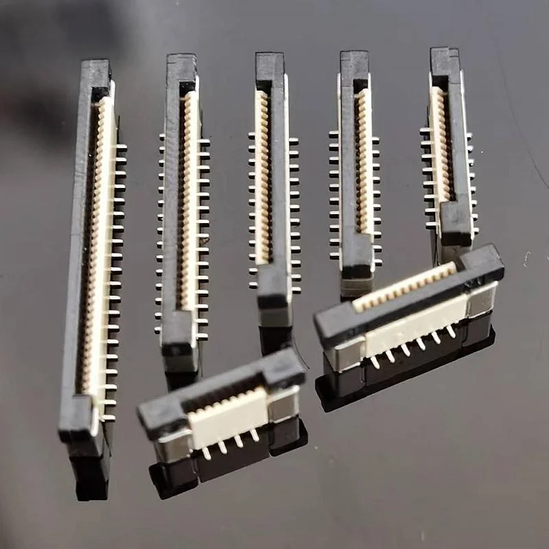 10 peças conector de soquete ffc/fpc de passo 0.5mm, travamento de passo de 0.5mm, pinos escalonados smd verticais 4p 6p/8p ~ 50p 60p