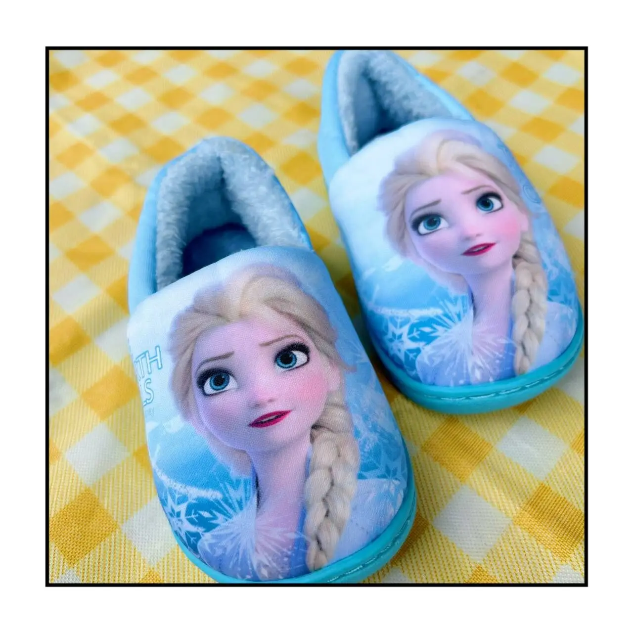 New Autumn Winter Kids Shoes Elsa Girl Heel wrapped cotton shoes Warm Slippers Children Christmas Slippers Enfant Baby Shoes