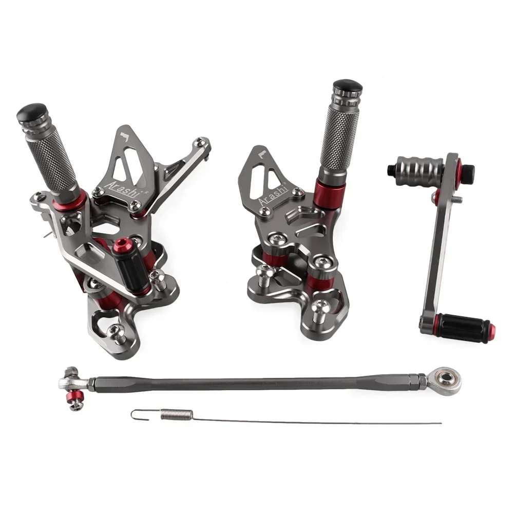 

Для Suzuki GSXR600 2015, серые подножки из алюминиевого сплава для мотоцикла, регулируемая подставка для ног/GSXR 600 15