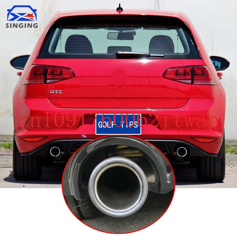 

Для 2010-2017 VW Volkswagen Golf 7 GTI Mk6 глушитель, наконечник выхлопной трубы автомобиля, углеродное волокно, украшение для хвоста, защитная крышка, детали