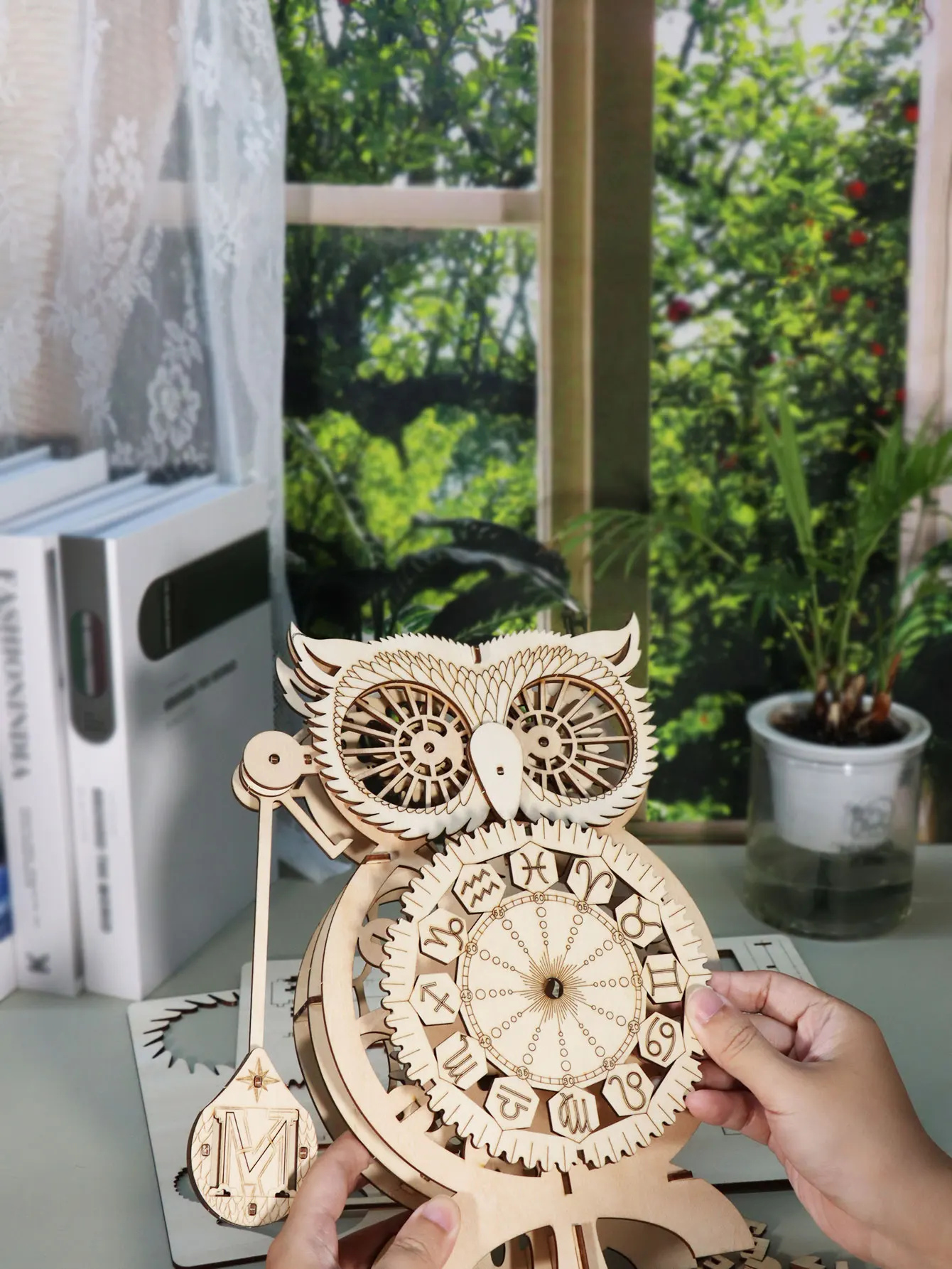 3D Wooden Puzzle Owl Clock Model Kits To Build Wooden Construction Handmade Craft Unique Christmas Gift