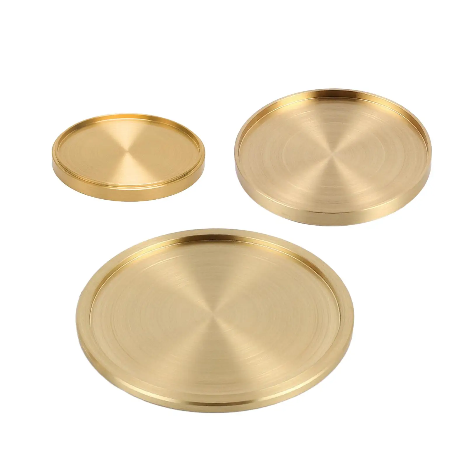 Metal Brass Coaster Copper Round Cup Heat Insulation Coaster for Home Counters Kitchen Tea Cup Mats Round Nonslip Copper Decor