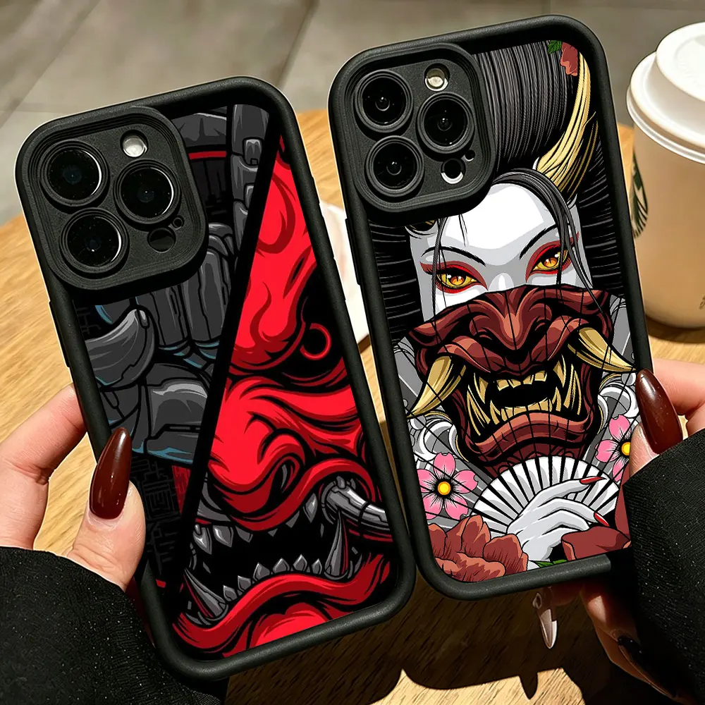 Japan Ghost Face Samurai Phone Case For Samsung Galaxy A17 A07 A06 A26 A16 A06 A35 A15 A54 A34 A36 A24 4G 5G Soft Back Cover