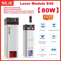 NEJE E40 Fixed Focus Dual Beam 80W Laser Module Head for Stainless Steel/Metal Engraving and Professional Wood Cutting Tools