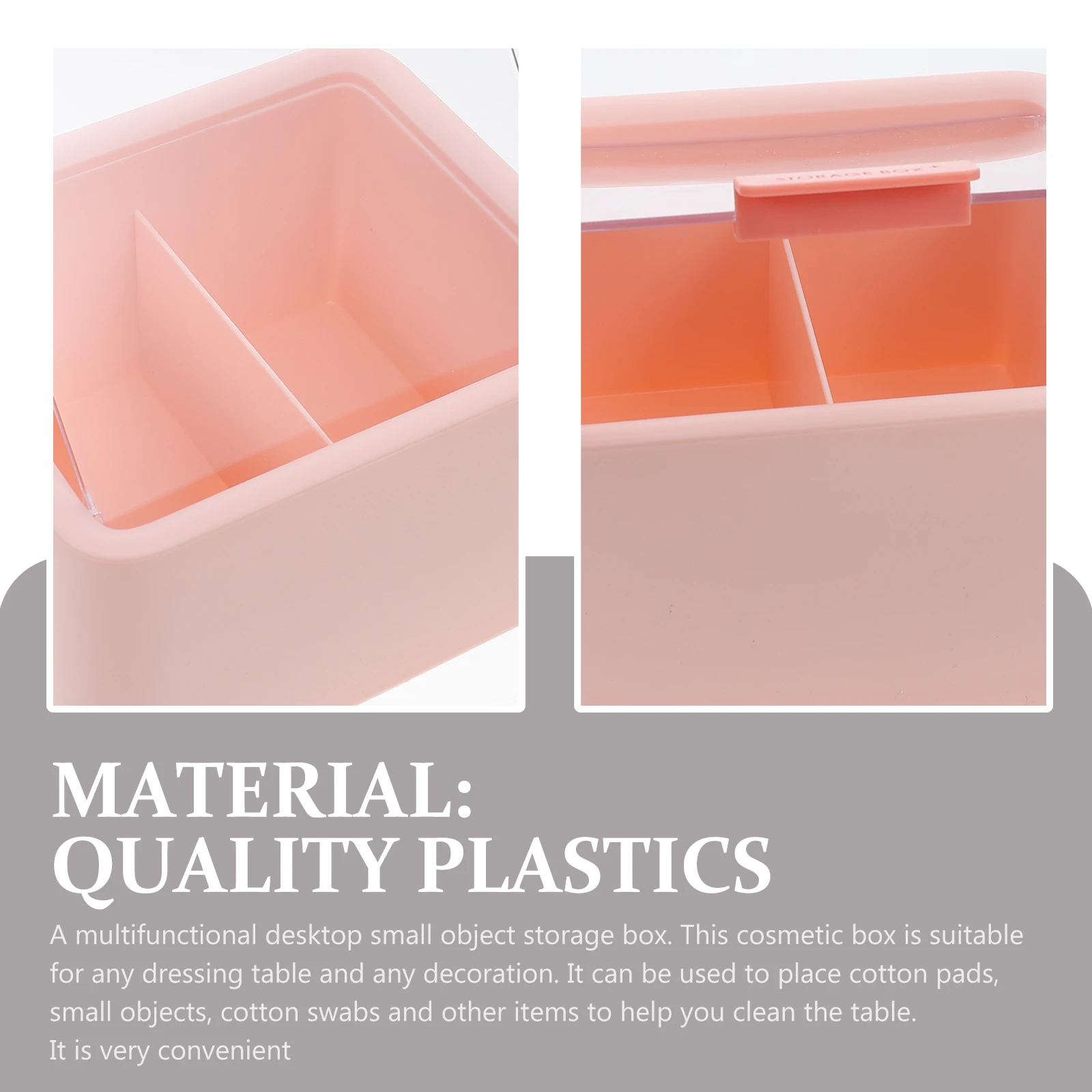 

1Pcs Plastic Storage Box Makeup Organizer Compatible with Cotton Pads Cotton Swabs Multi-Compartment Desktop Holder