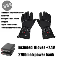 1 Pair Thermal Gloves Windproof Electric Heating Gloves Touchscreen Men Women for Ski Cycling for Motorcycle Heated Gloves