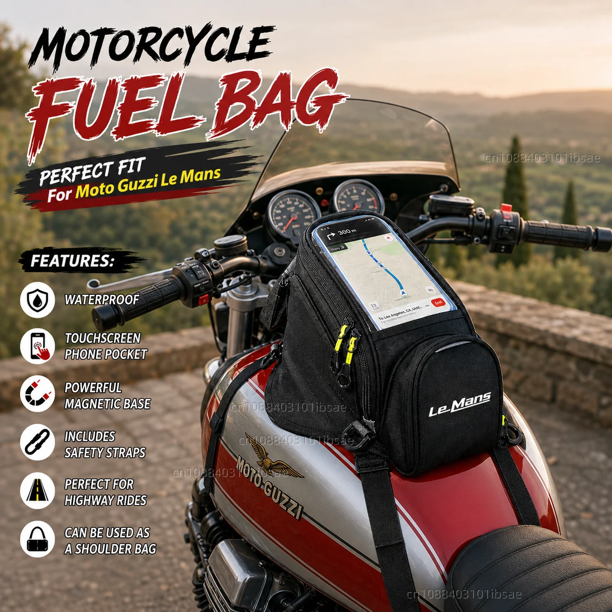 

NEW Universal Magnetic Fuel Tank Bag Motorcycle Phone Navigation Pack For Moto Guzzi Le Mans 1976-1993 2001-2006 Classic