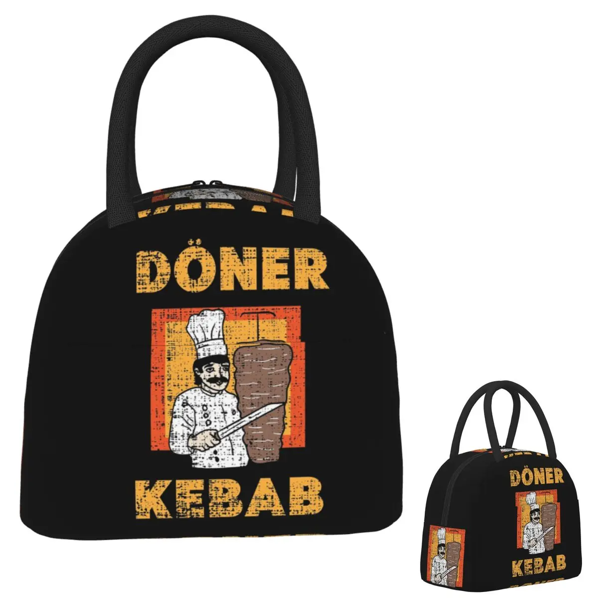 

Забавный Doner Kebab, мультяшная сумка для обеда, изолированная коробка для бенто, портативная сумка для обеда, герметичная сумка для пикника, термосумка для женщин и детей, работа
