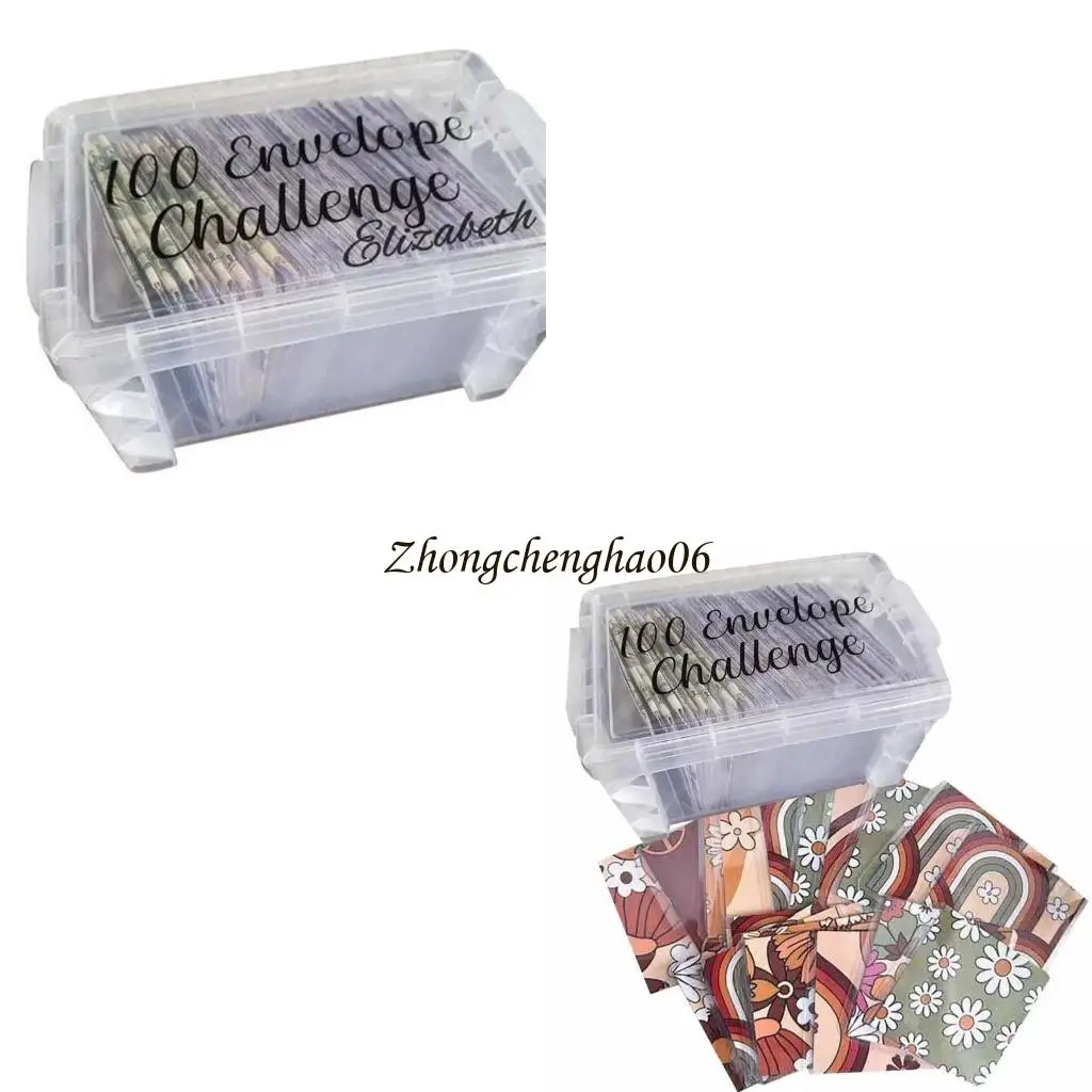 

100 Money Envelopes with Number Stickers and Box for Money Saving, Cash Envelopes Budget Envelope System Kits 601F