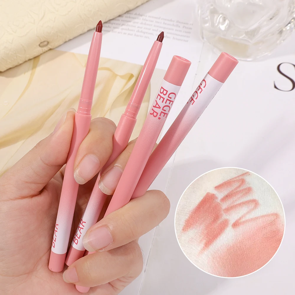 Lápiz Delineador de labios mate de leche, lápiz labial duradero, resistente al agua, terciopelo 3D, hidratante, maquillaje de labios, tinte de contorno rojo