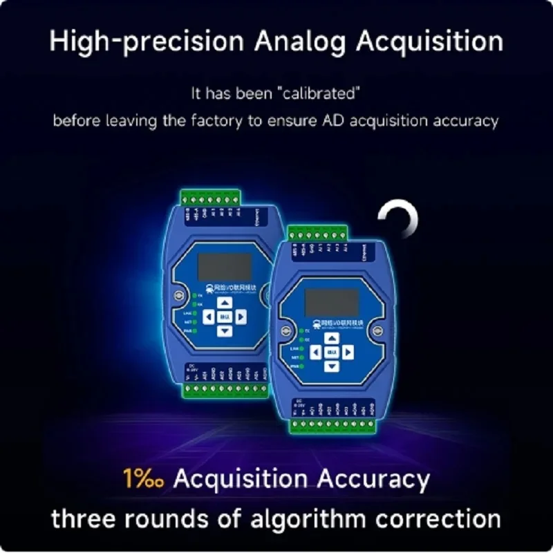 ME31-XAXA0404 I/O Networking Module 4AI+4AO RS485 Etherent Switch Value Acquisition Controller ModBus TCP RTU Gateway OLED