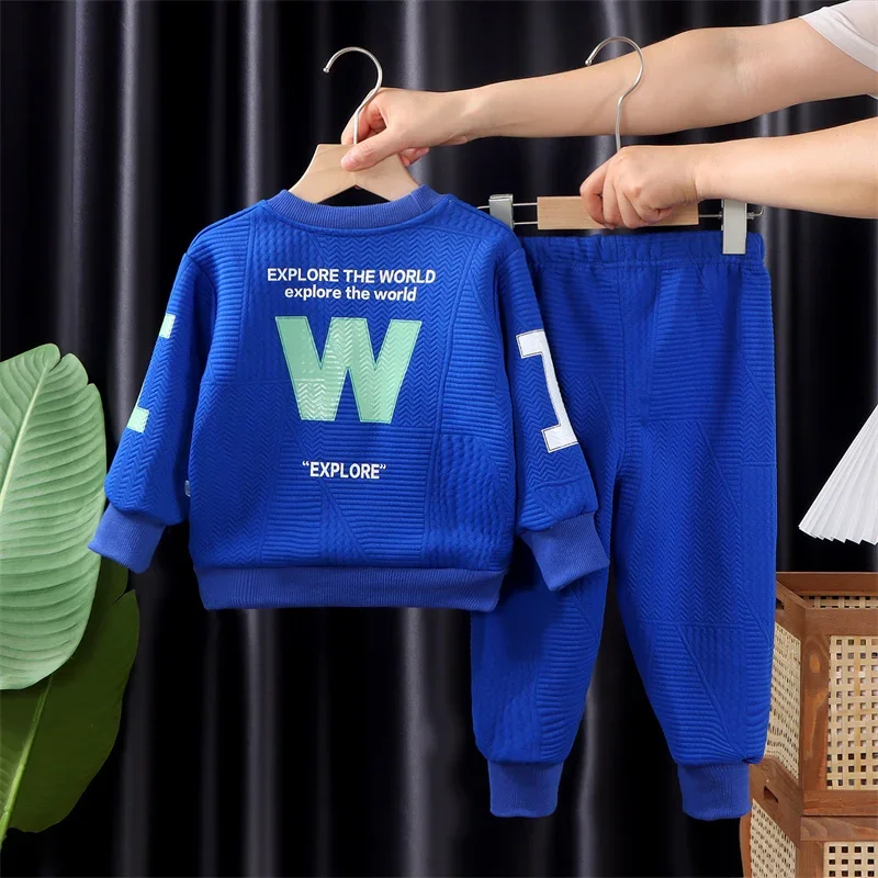 Kids New Sportswear Clothing Children Fashion Clothes Sets Boy Girl Long Sleeve Sweatshirt Sports Pants 2Pcs Costume Outfit