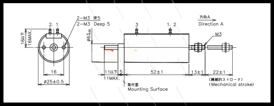 LP-20FB LP-20F Linear Displacer, Push-Pull Sensor