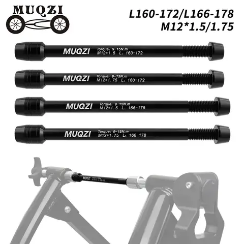 Bicycle Trainer Thru Axle Adapter M12 x 1.5/1.75 Thread 160-172mm 166-178mm Shaft Bike Wheels Quick Release Skewers