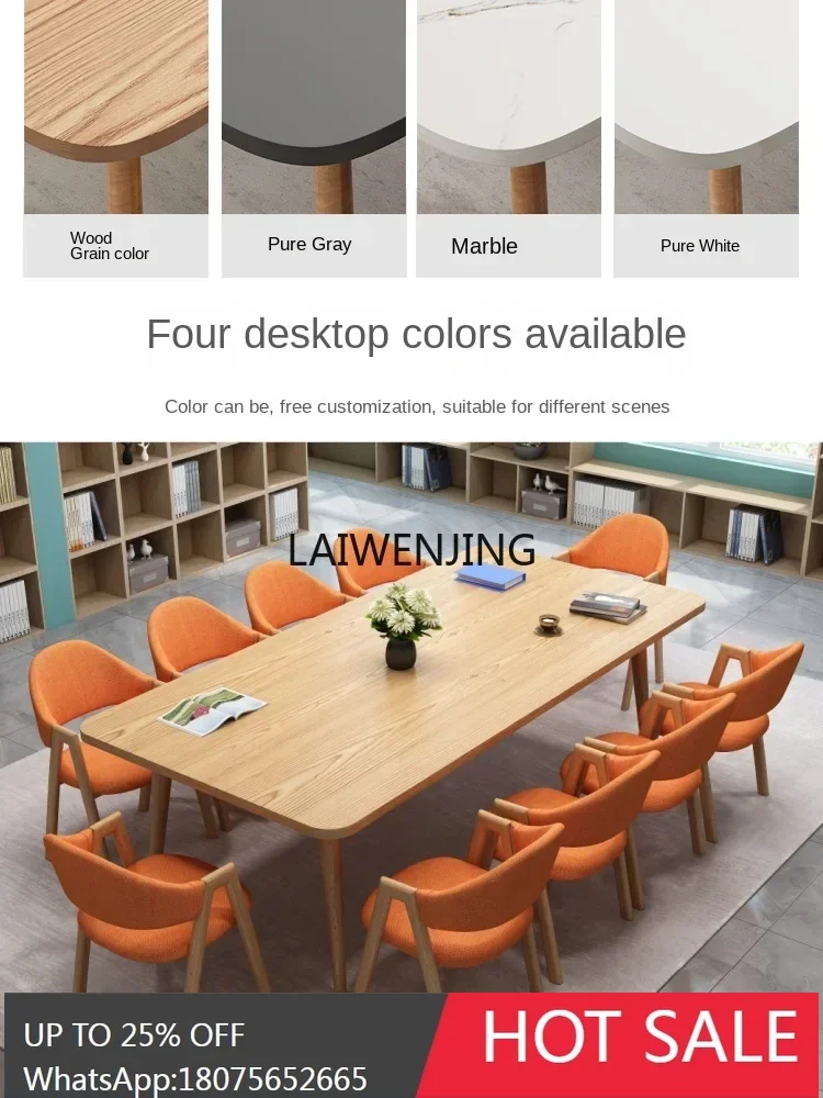 MJY Long Simple Library Reading Area Office Meeting Room Table and Chair Combination