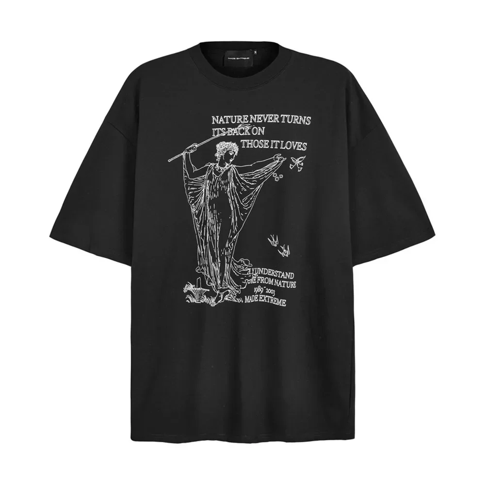 The One God Graphic Oversize Black T-shirt for Women Men Unisex Streetwear Y2K T Shirts Grunge Goth Summer Tops Tees Clothing