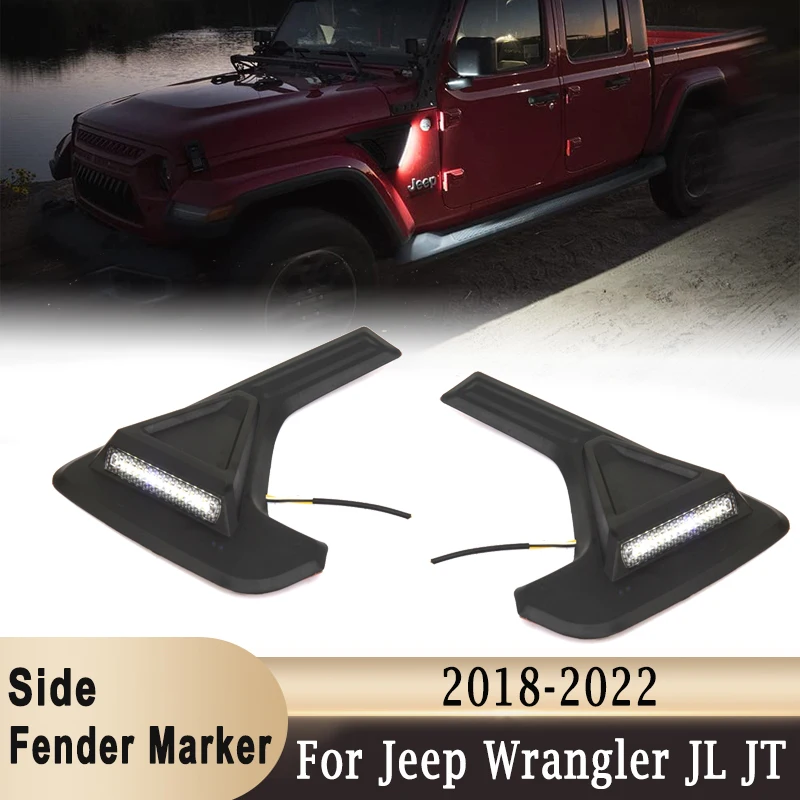 

Car Side Fender Marker Light For Jeep Wrangler JL JT 2018-2022 Reverse Working Lamp Welcome Pedal Lights No Punch Installation