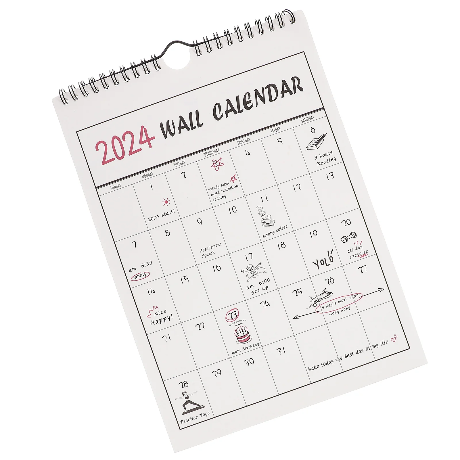 

Wall Hanging Calendar 2023- 2024 Mounted Desk Room Monthly Daily Use for Office Calendars