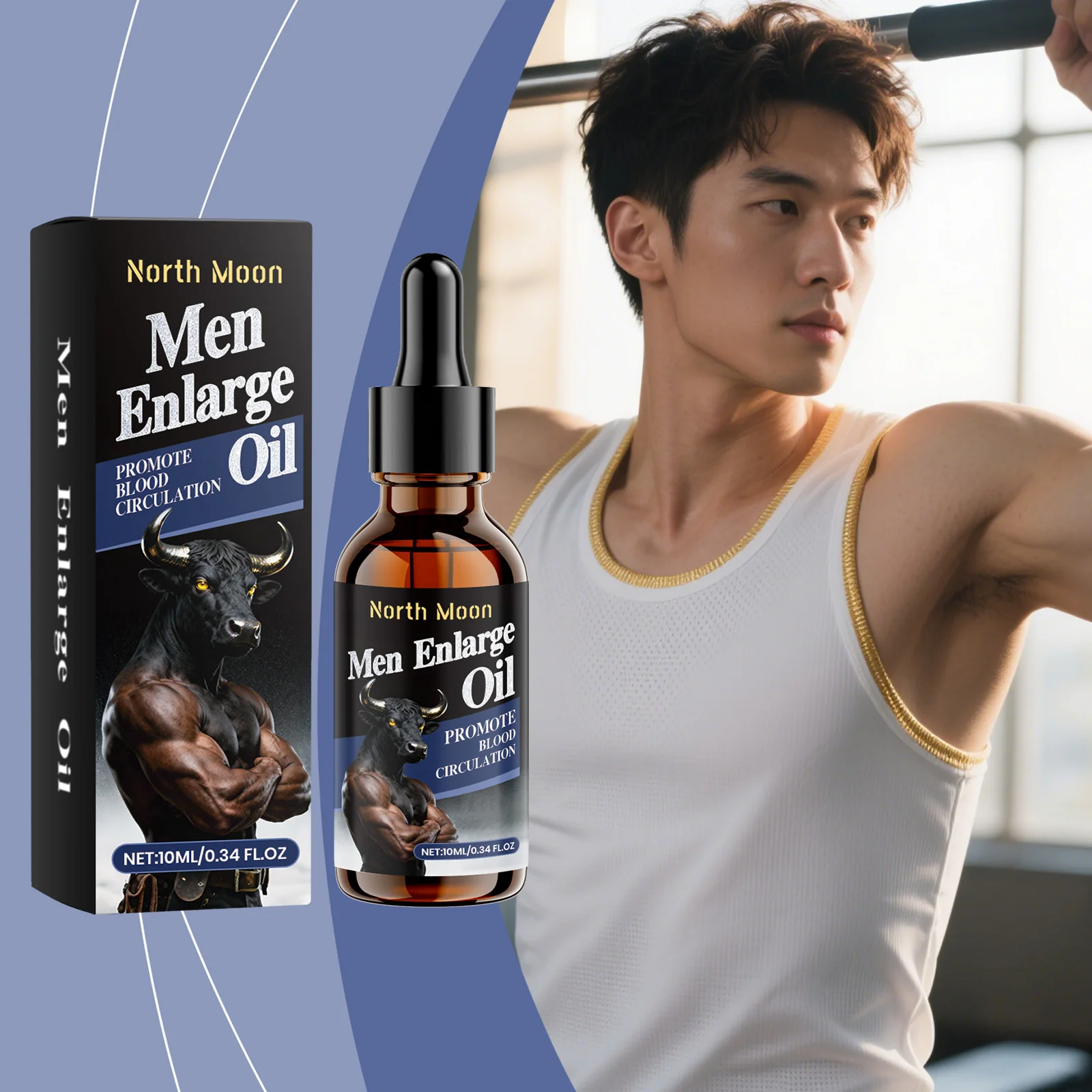 

Men's Care Essential Oil, Gentle Formula Nourishing Comfort Body Daily Massage Treatment Oil