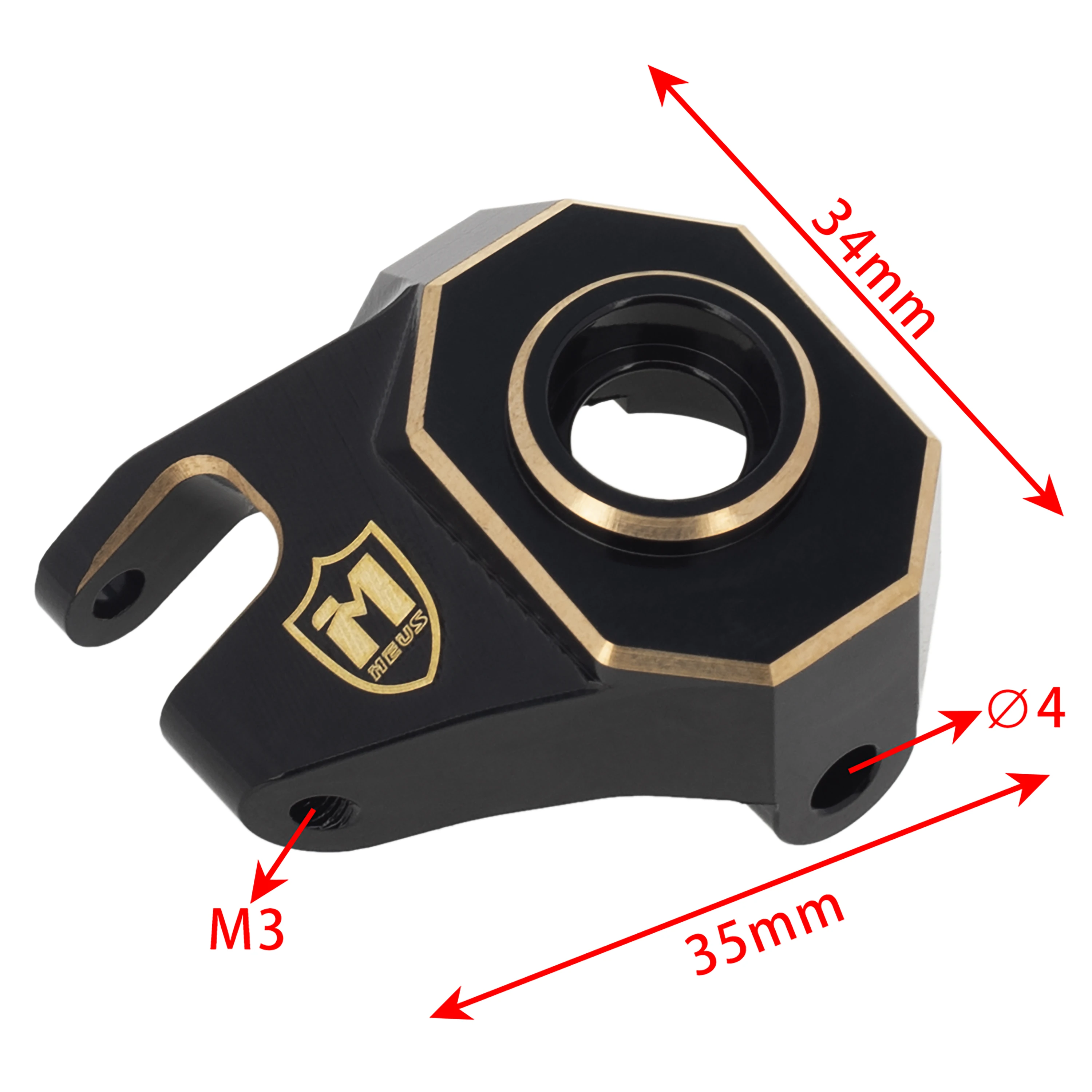 MEUS Racing Black Brass Steering Knuckles for 1/10 Axial SCX10 PRO & SCX10 III AR45 Upgrades Crawler