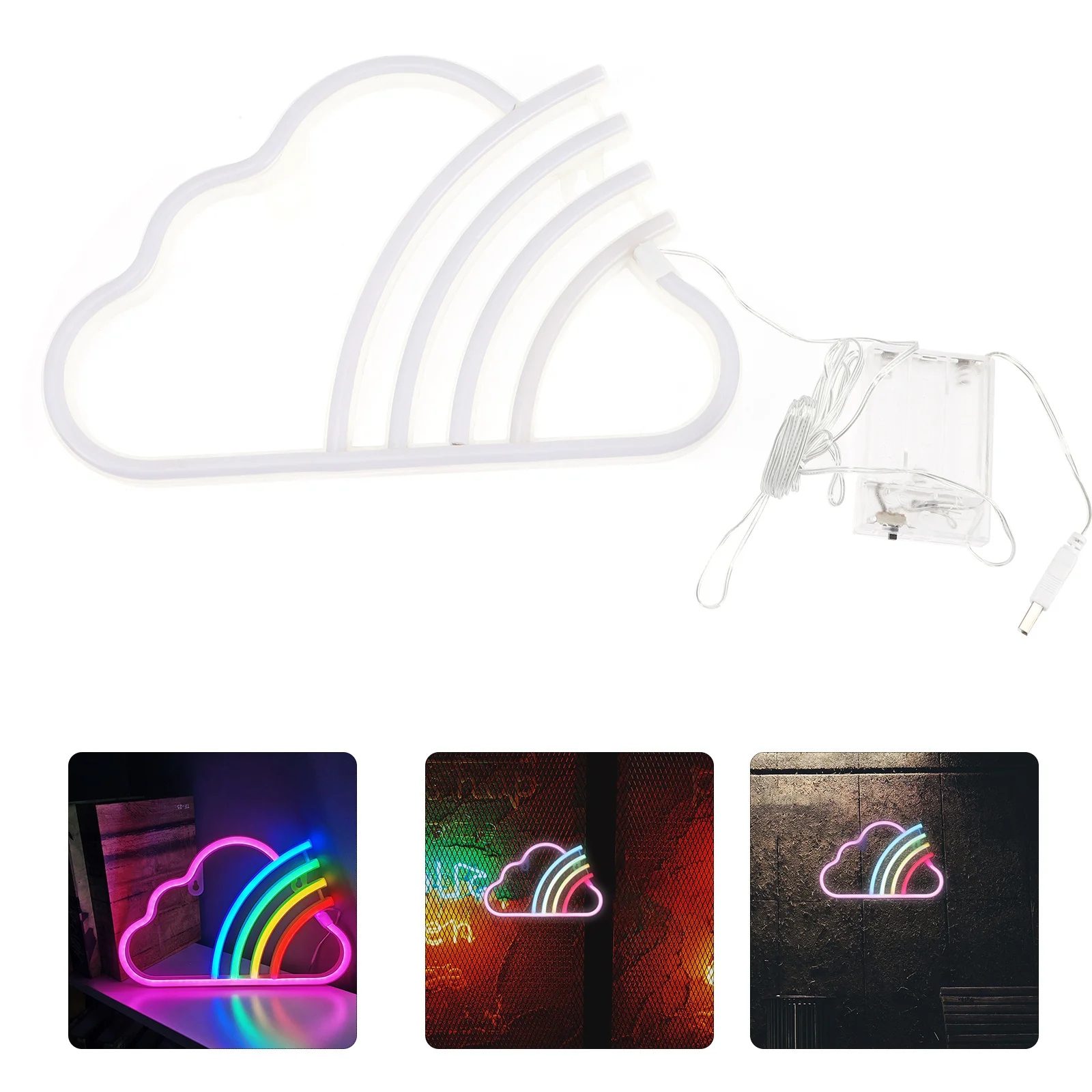 

Светодиодный неоновый свет в форме облака в форме радуги, эффект настенного декора, бар, ресторан, торговый центр, сад, украшение для патио, неоновая лампа