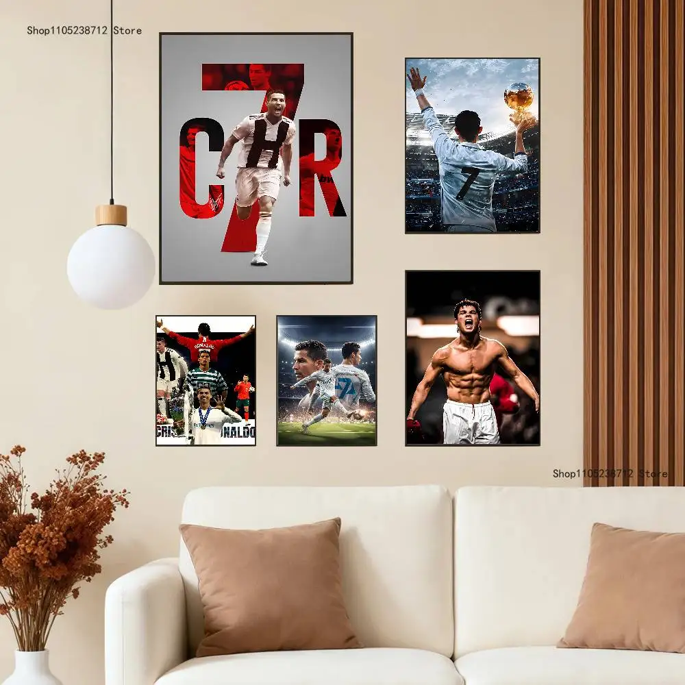 CR7 Football R-Ronaldo-ES Poster High Quality Dorm Living Room Aesthetic Wall Decoration Painting Stickers Gift