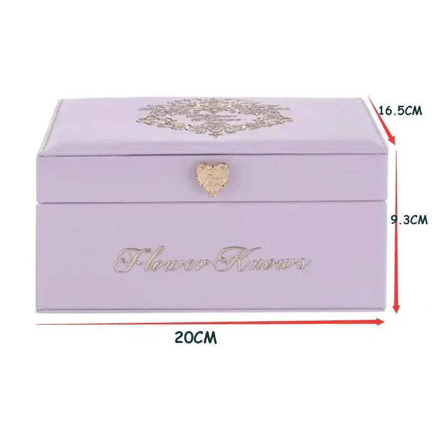 Flower Knows Violet Strawberry Rococo Jewelry Empty Box Handheld Makeup Mirror Hair Accessories And Clips Makeup Sets