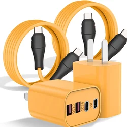 120w adaptador de carregador de parede tipo c qc3.0 carregamento rápido pd carregador usb para iphone 15 xiaomi samsung 60w USB-C para tipo c cabo