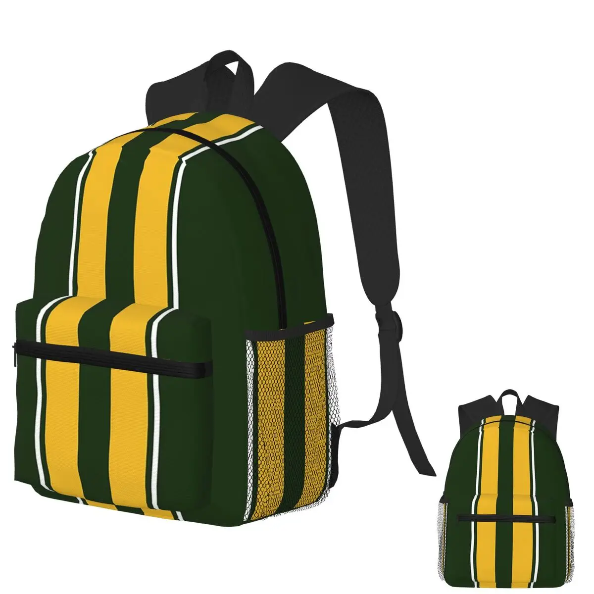

Dual Racing Stripes 2 Pinstripes European British Backpack School Bag Hiking Travel Daypack for Men Women Bookbag Shoulder Bags