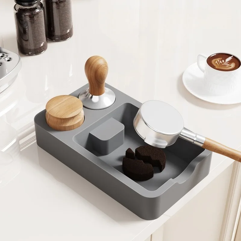 Estación de prensado y recogida de posos de café espresso de silicona, soporte para herramientas de barista, organizador de café antideslizante para accesorios de máquinas de café domésticas.