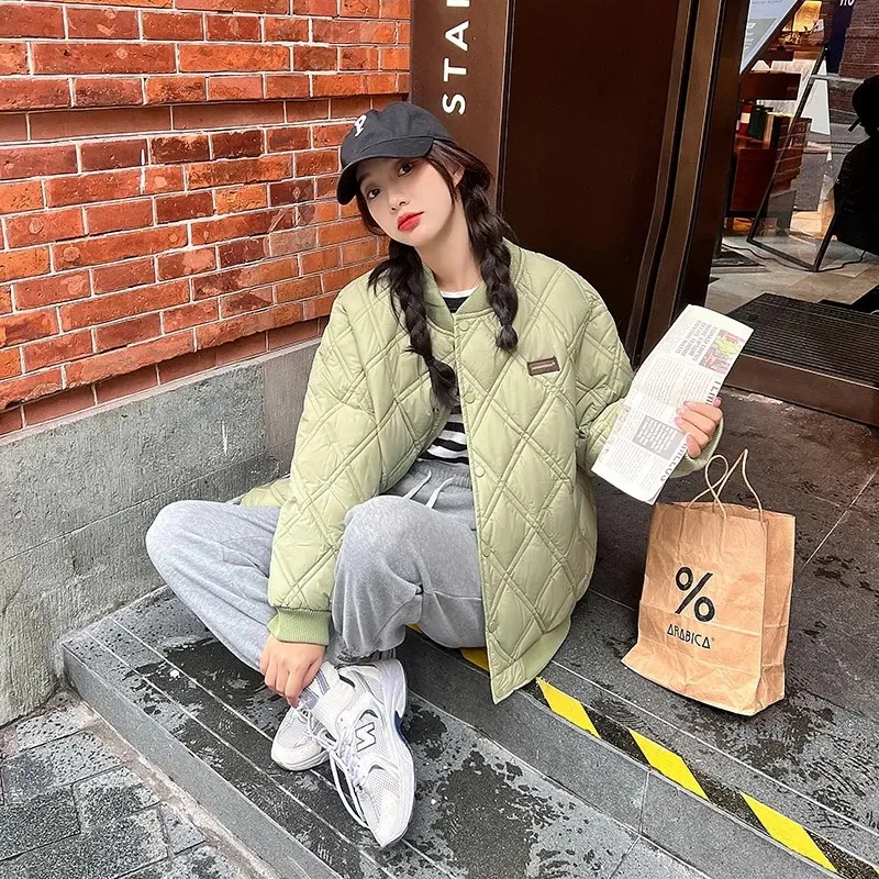 2023 New Autumn Winter Women Parkas Jackets Stand Collar Thick Warm Pattern Coat Female Casual Outwear Jacket Parkas