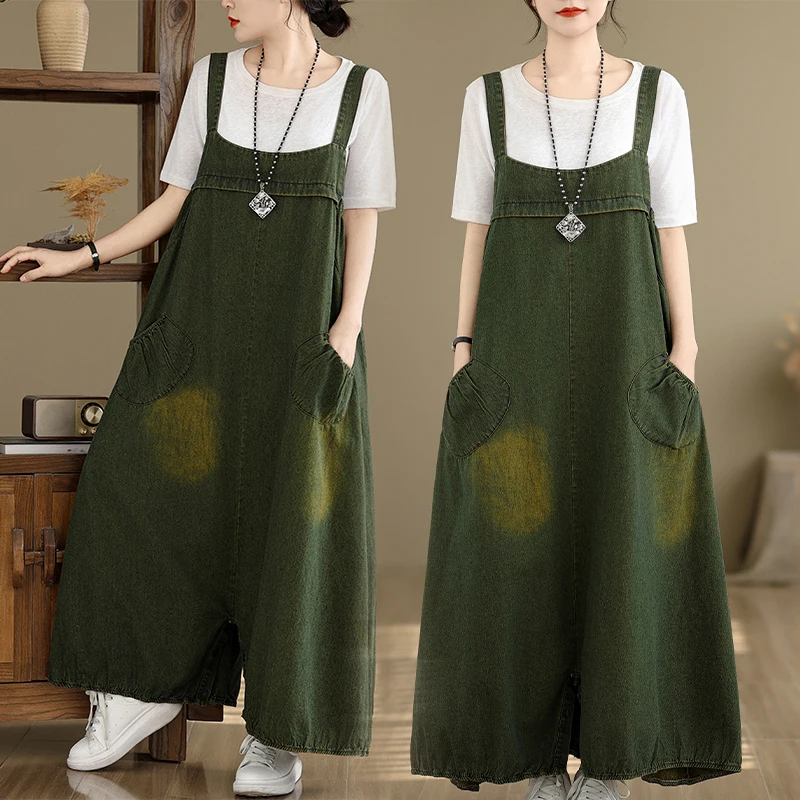 

Модные джинсы-карго больших размеров с широкими штанинами и высокой талией, удобные, для весны и лета, новинка для полных женщин