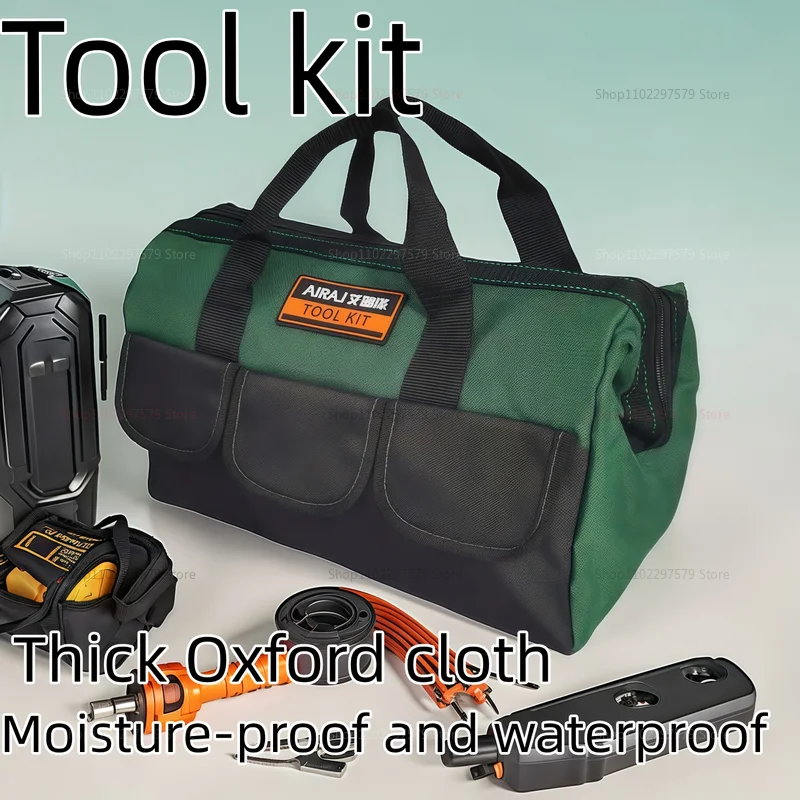 Bolsa organizadora de herramientas para electricista de alta resistencia, bolsa impermeable con múltiples bolsillos, bolsa de almacenamiento resistente para construcción
